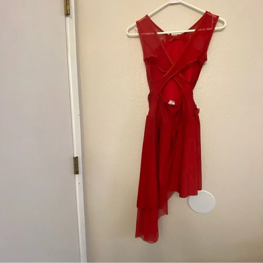 Red Dance costume 20609 We Both Know lyrical embellished MA-Medium adult